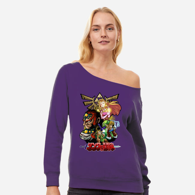 Hyrule Force-Womens-Off Shoulder-Sweatshirt-Diego Oliver