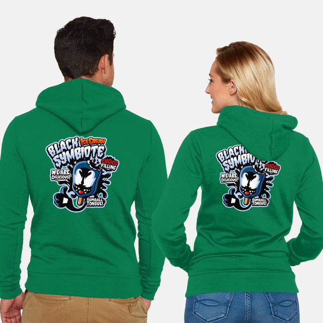 Black Symbiote Ice Cream-Unisex-Zip-Up-Sweatshirt-demonigote