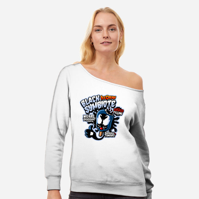 Black Symbiote Ice Cream-Womens-Off Shoulder-Sweatshirt-demonigote