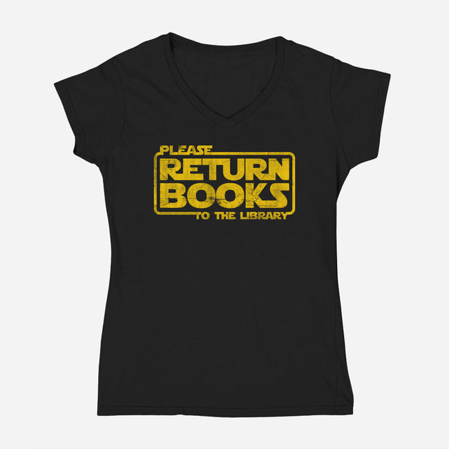 The Return Of The Books-Womens-V-Neck-Tee-NMdesign