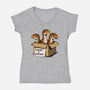 Prehistoric Adoption-Womens-V-Neck-Tee-GoshWow