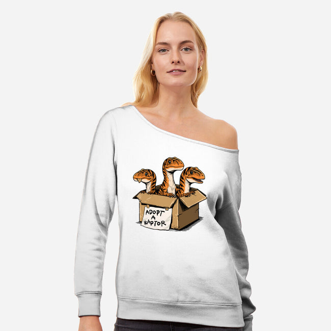 Prehistoric Adoption-Womens-Off Shoulder-Sweatshirt-GoshWow