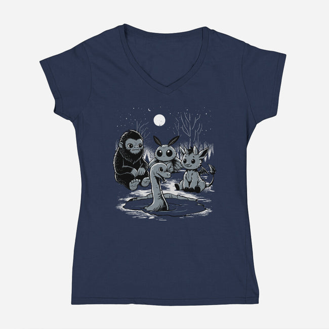 Cryptids-Womens-V-Neck-Tee-GoshWow