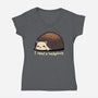 Hedgehug-Womens-V-Neck-Tee-fanfreak1