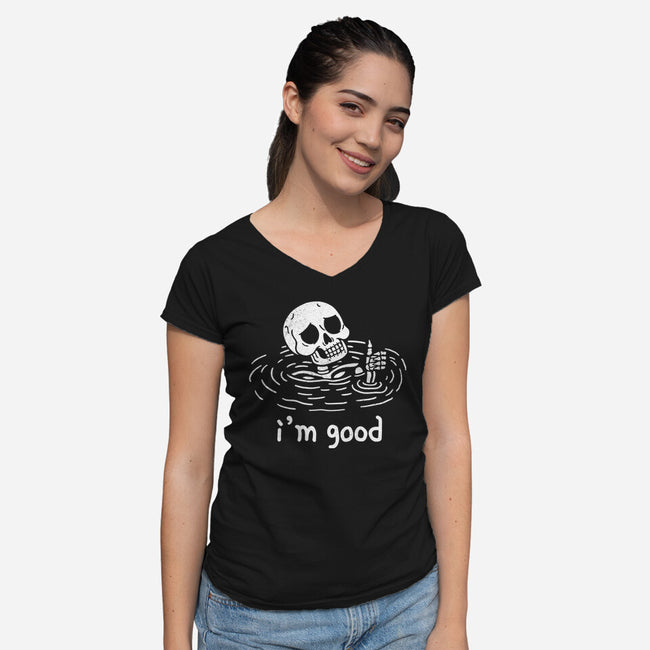 I'm Good-Womens-V-Neck-Tee-fanfreak1