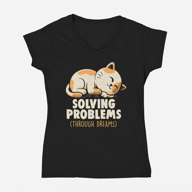 Solving Problems Through Dreams-Womens-V-Neck-Tee-koalastudio