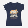 Solving Problems Through Dreams-Womens-V-Neck-Tee-koalastudio