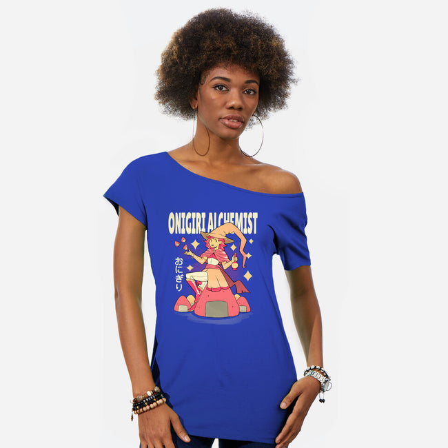 Onigiri Alchemist-Womens-Off Shoulder-Tee-FunkVampire