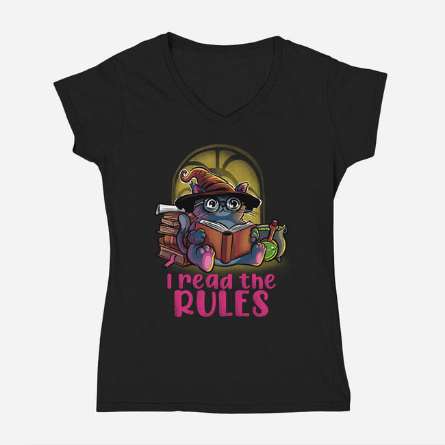 I Read The Rules-Womens-V-Neck-Tee-zascanauta