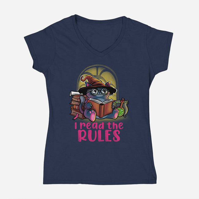 I Read The Rules-Womens-V-Neck-Tee-zascanauta