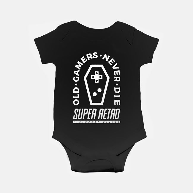 Old Gamers Never Die-Baby-Basic-Onesie-demonigote