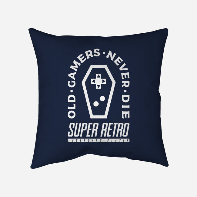 Old Gamers Never Die-None-Removable Cover-Throw Pillow-demonigote