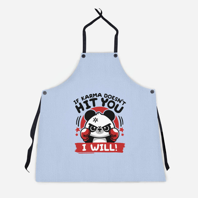 If Karma Doesn't Hit You-Unisex-Kitchen-Apron-NemiMakeit