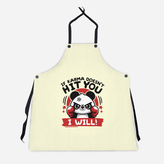 If Karma Doesn't Hit You-Unisex-Kitchen-Apron-NemiMakeit