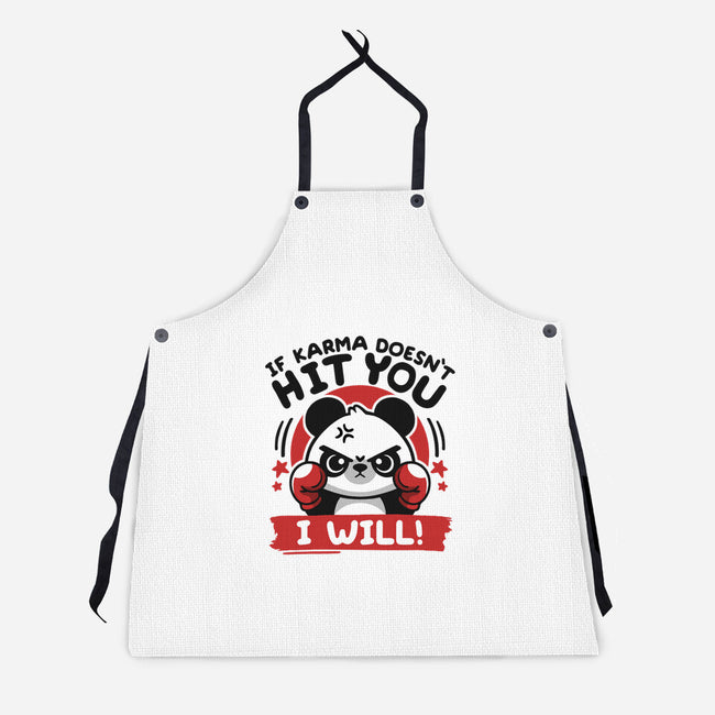 If Karma Doesn't Hit You-Unisex-Kitchen-Apron-NemiMakeit