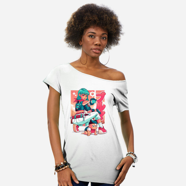 Power Mom Z-Womens-Off Shoulder-Tee-Bruno Mota