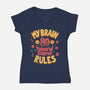 Board Game Rules-Womens-V-Neck-Tee-Jorge Toro