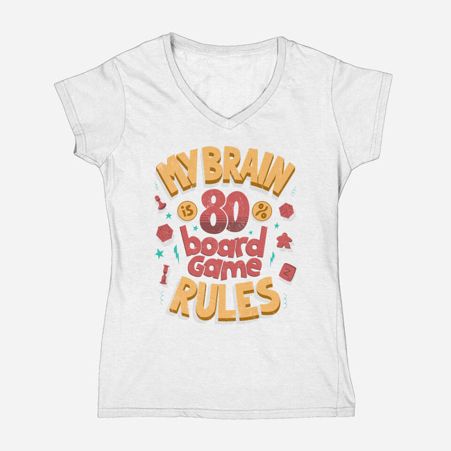 Board Game Rules-Womens-V-Neck-Tee-Jorge Toro