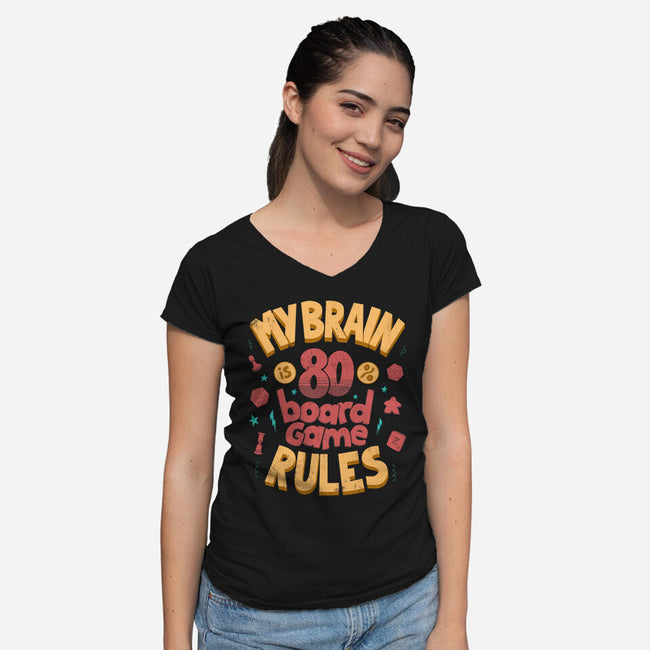 Board Game Rules-Womens-V-Neck-Tee-Jorge Toro