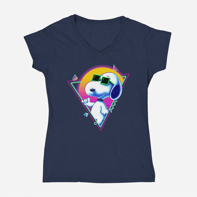 Vapor Dog-Womens-V-Neck-Tee-sebasebi