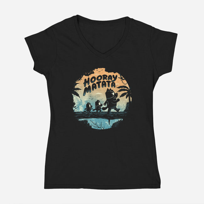 Hooray Matata-Womens-V-Neck-Tee-Arigatees