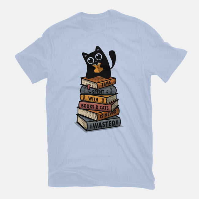 Time Spent With Books And Cats-Mens-Basic-Tee-erion_designs