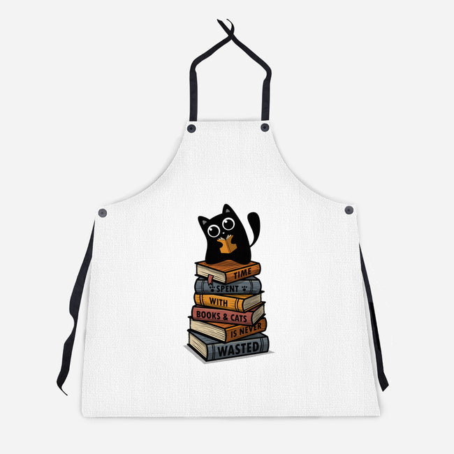 Time Spent With Books And Cats-Unisex-Kitchen-Apron-erion_designs