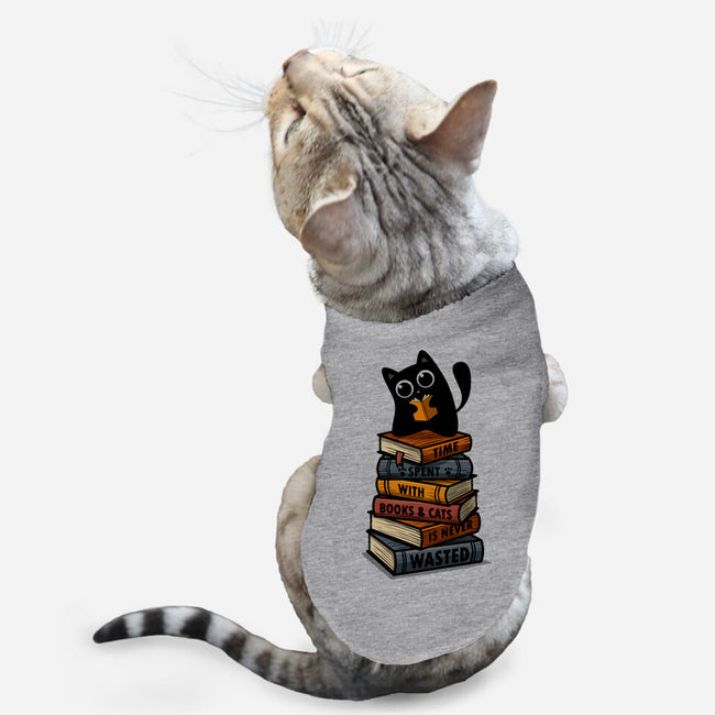 Time Spent With Books And Cats-Cat-Basic-Pet Tank-erion_designs