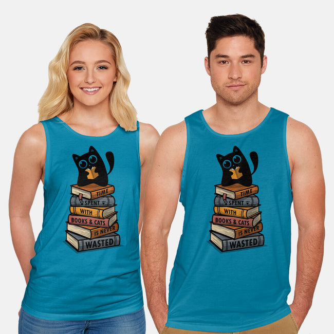 Time Spent With Books And Cats-Unisex-Basic-Tank-erion_designs