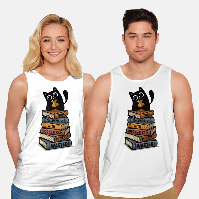 Time Spent With Books And Cats-Unisex-Basic-Tank-erion_designs