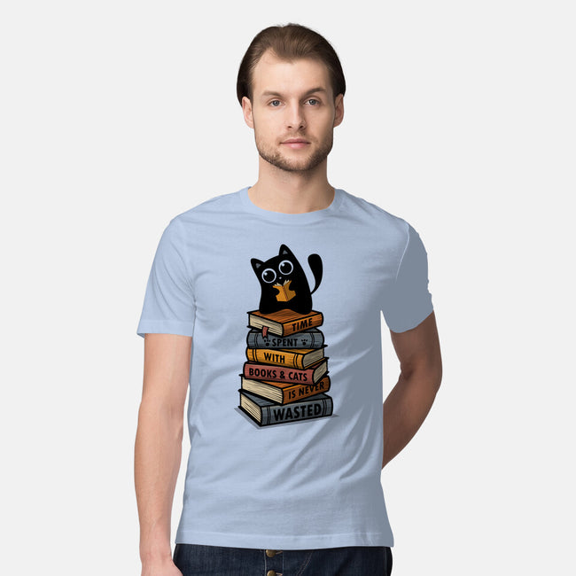 Time Spent With Books And Cats-Mens-Premium-Tee-erion_designs