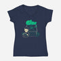 Cthulhu On Peanuts House-Womens-V-Neck-Tee-xMorfina