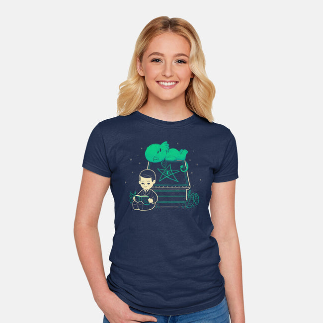 Cthulhu On Peanuts House-Womens-Fitted-Tee-xMorfina