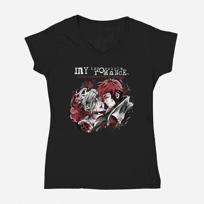 My Impossible Romance Remix-Womens-V-Neck-Tee-zascanauta