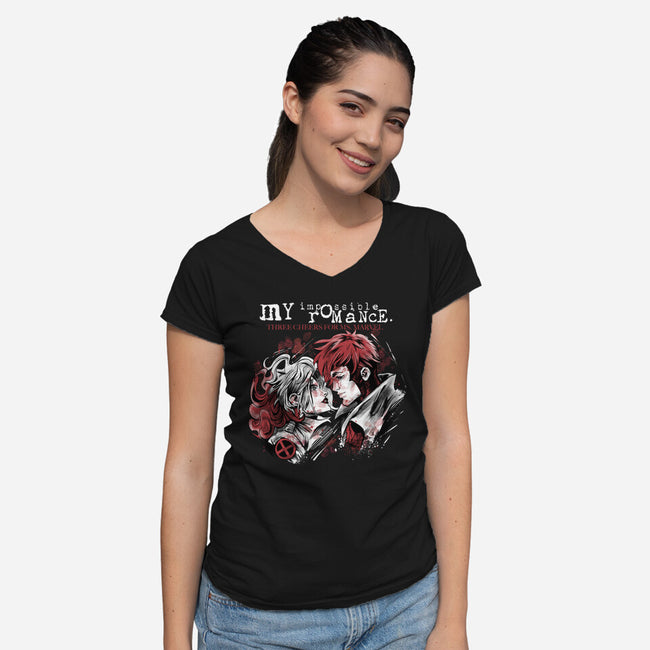 My Impossible Romance Remix-Womens-V-Neck-Tee-zascanauta