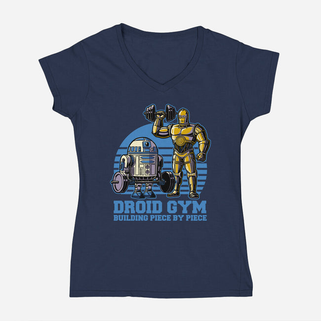 Android Space Gym-Womens-V-Neck-Tee-Studio Mootant