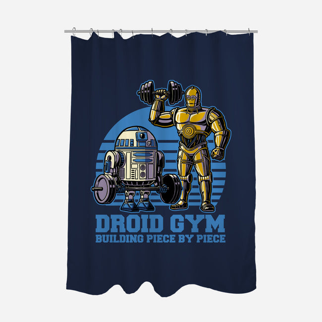 Android Space Gym-None-Polyester-Shower Curtain-Studio Mootant