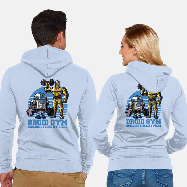 Android Space Gym-Unisex-Zip-Up-Sweatshirt-Studio Mootant