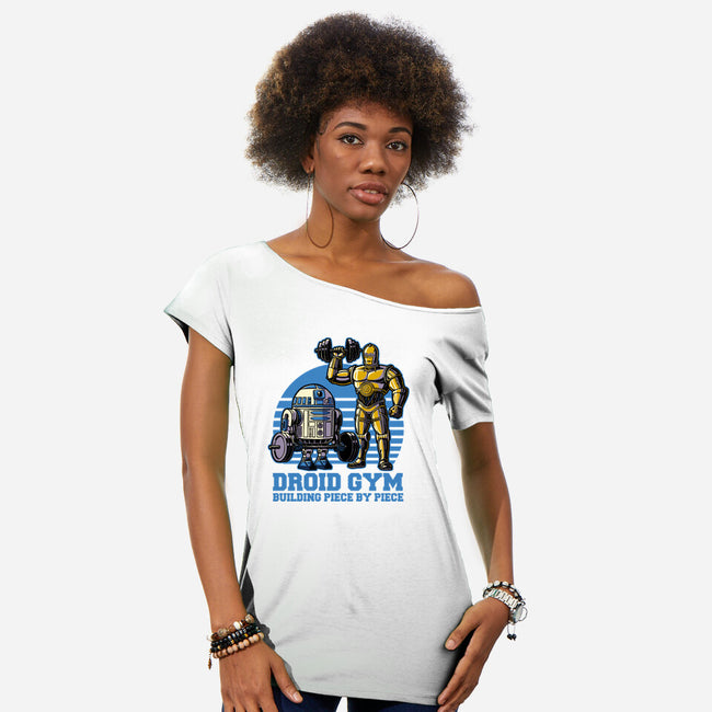 Android Space Gym-Womens-Off Shoulder-Tee-Studio Mootant