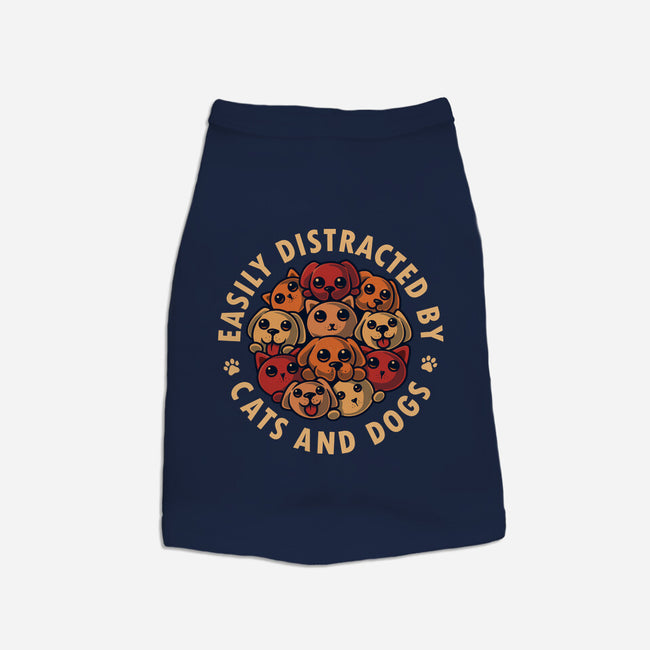 Easily Distracted By Cats And Dogs-Cat-Basic-Pet Tank-erion_designs