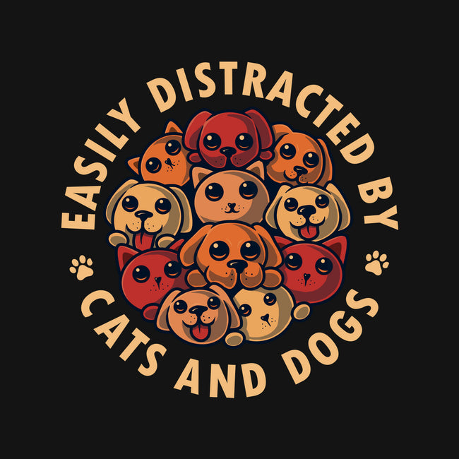 Easily Distracted By Cats And Dogs-Cat-Basic-Pet Tank-erion_designs