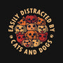 Easily Distracted By Cats And Dogs-None-Fleece-Blanket-erion_designs