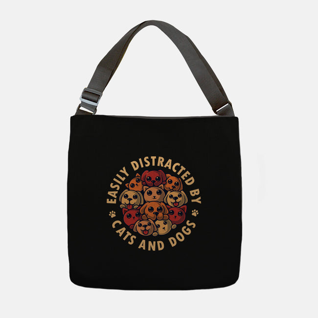 Easily Distracted By Cats And Dogs-None-Adjustable Tote-Bag-erion_designs