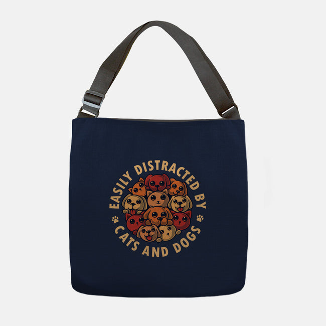 Easily Distracted By Cats And Dogs-None-Adjustable Tote-Bag-erion_designs