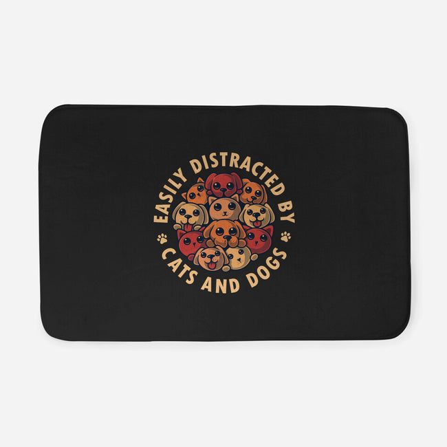 Easily Distracted By Cats And Dogs-None-Memory Foam-Bath Mat-erion_designs