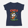 Cinco De Meow-yo-Womens-V-Neck-Tee-Boggs Nicolas