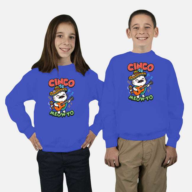 Cinco De Meow-yo-Youth-Crew Neck-Sweatshirt-Boggs Nicolas