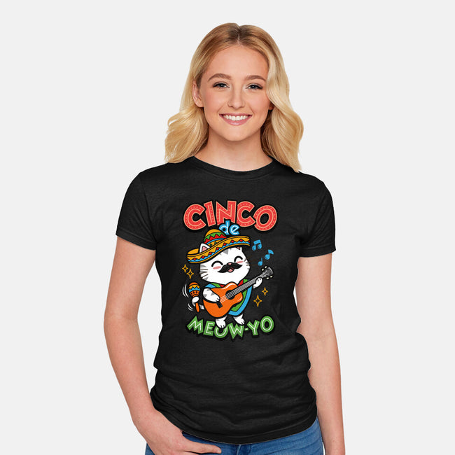 Cinco De Meow-yo-Womens-Fitted-Tee-Boggs Nicolas