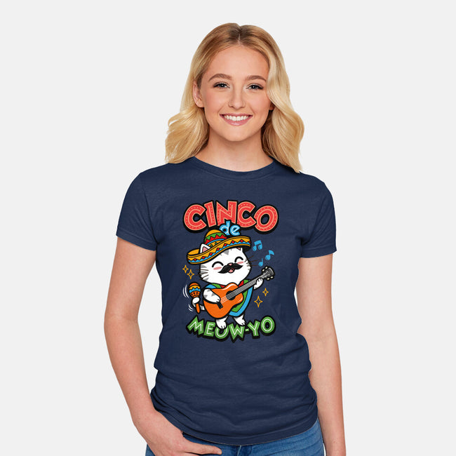 Cinco De Meow-yo-Womens-Fitted-Tee-Boggs Nicolas