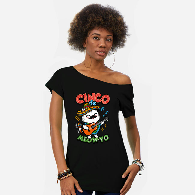 Cinco De Meow-yo-Womens-Off Shoulder-Tee-Boggs Nicolas